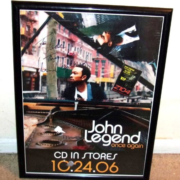 Vintage 2006 R&B Singer John Legend Signed Concert Poster